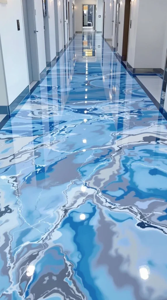 Colored epoxy flooring